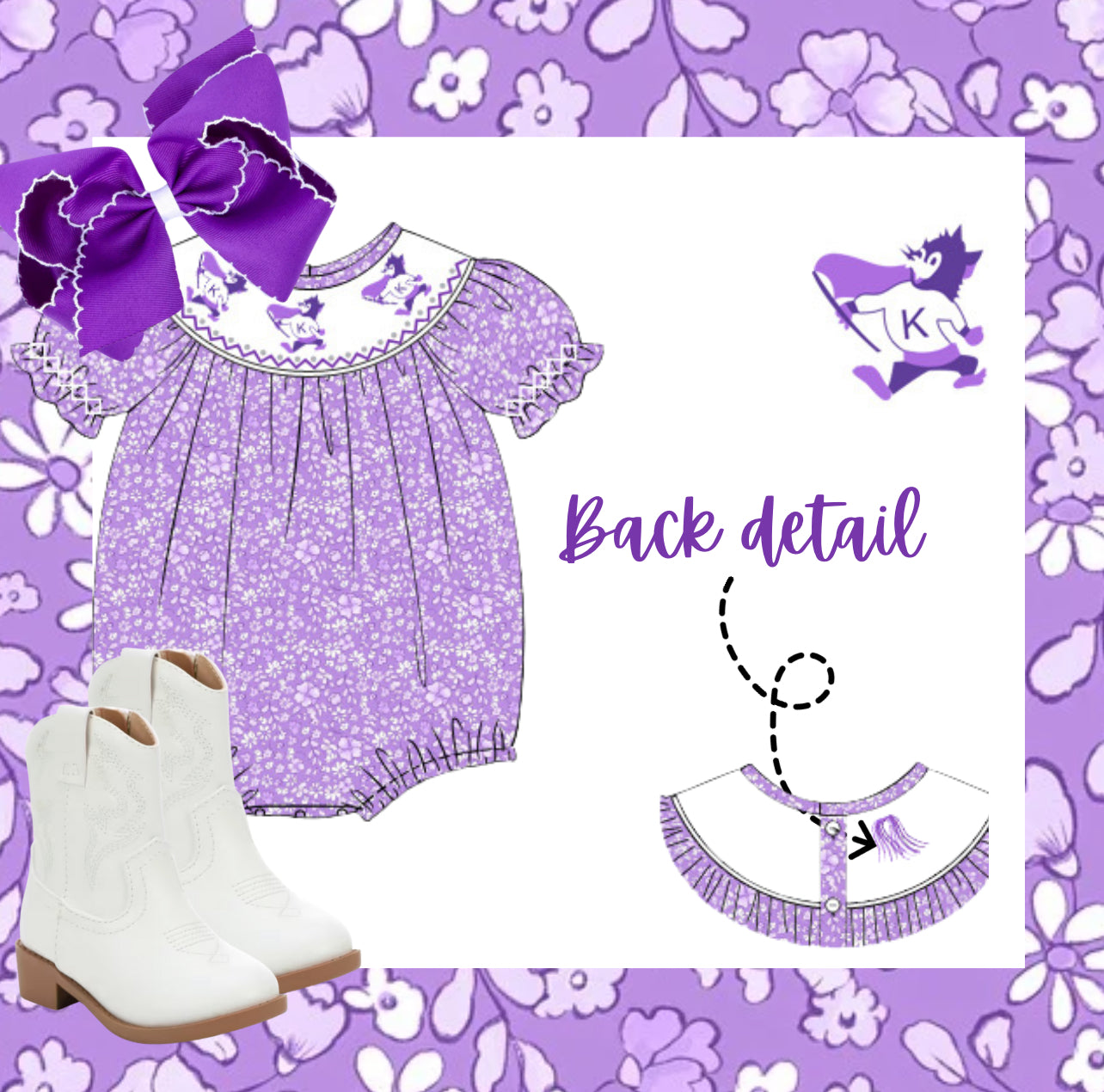 Wildcats smocked set PREORDER