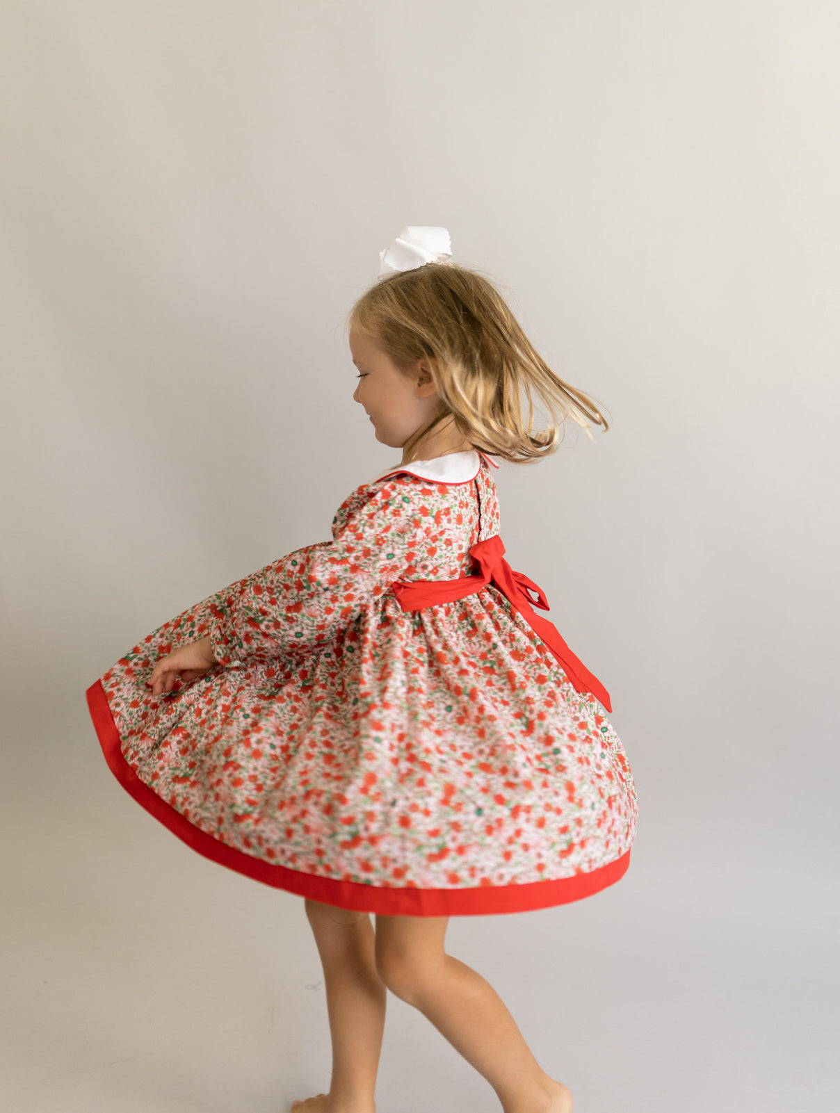 Girls Christmas floral dress