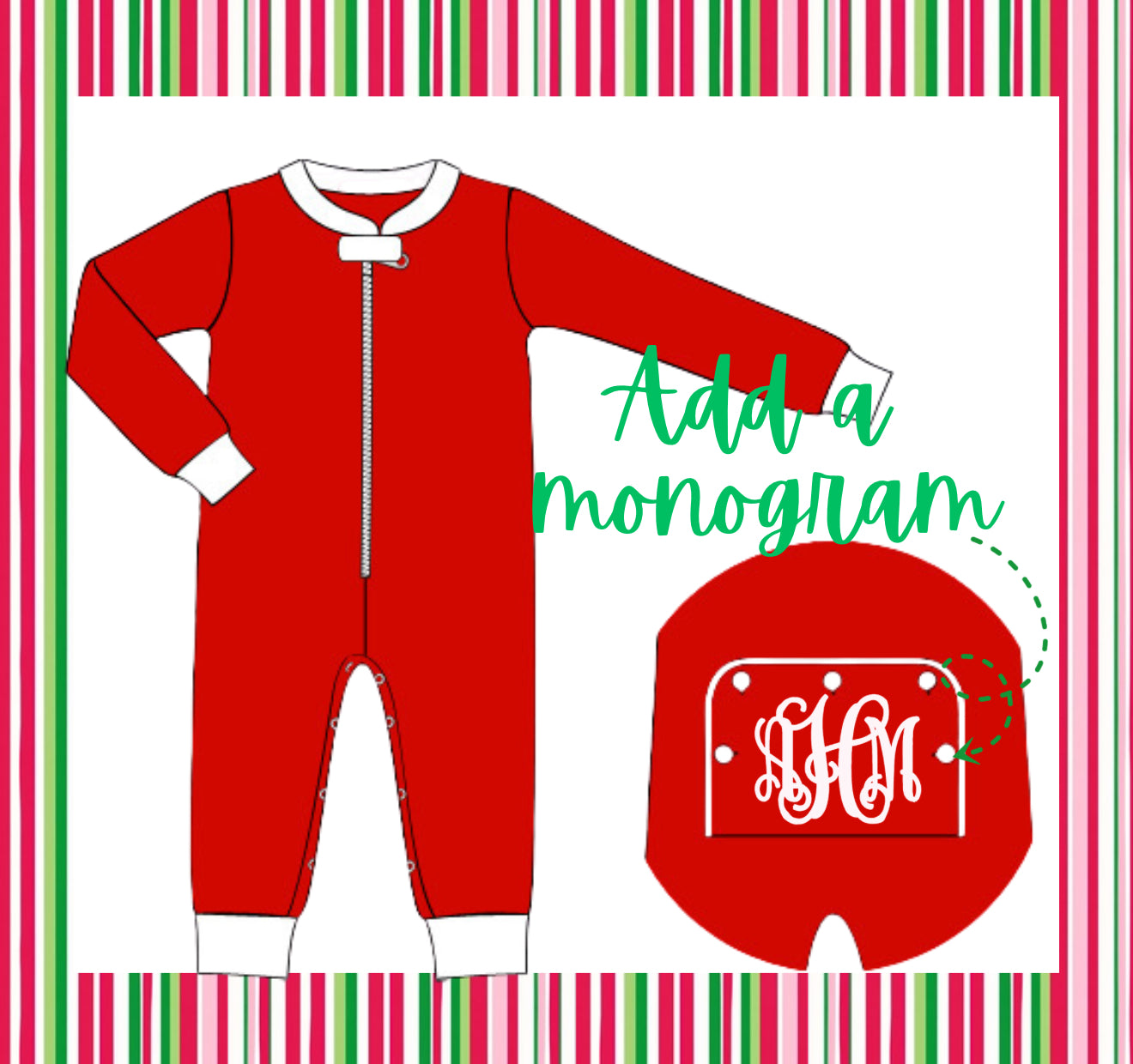 Baby Christmas zip up pajamas