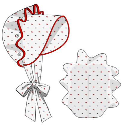 Red, white, and blue Swiss Dot Bonnet