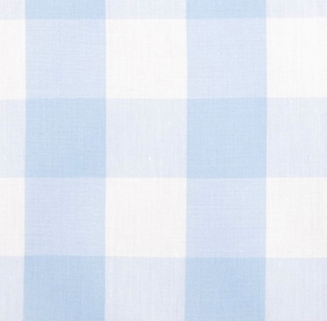 Boys light blue large gingham shorts