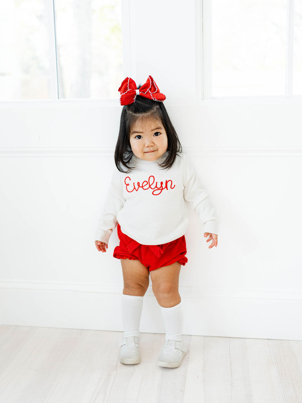 Red bloomer shorts