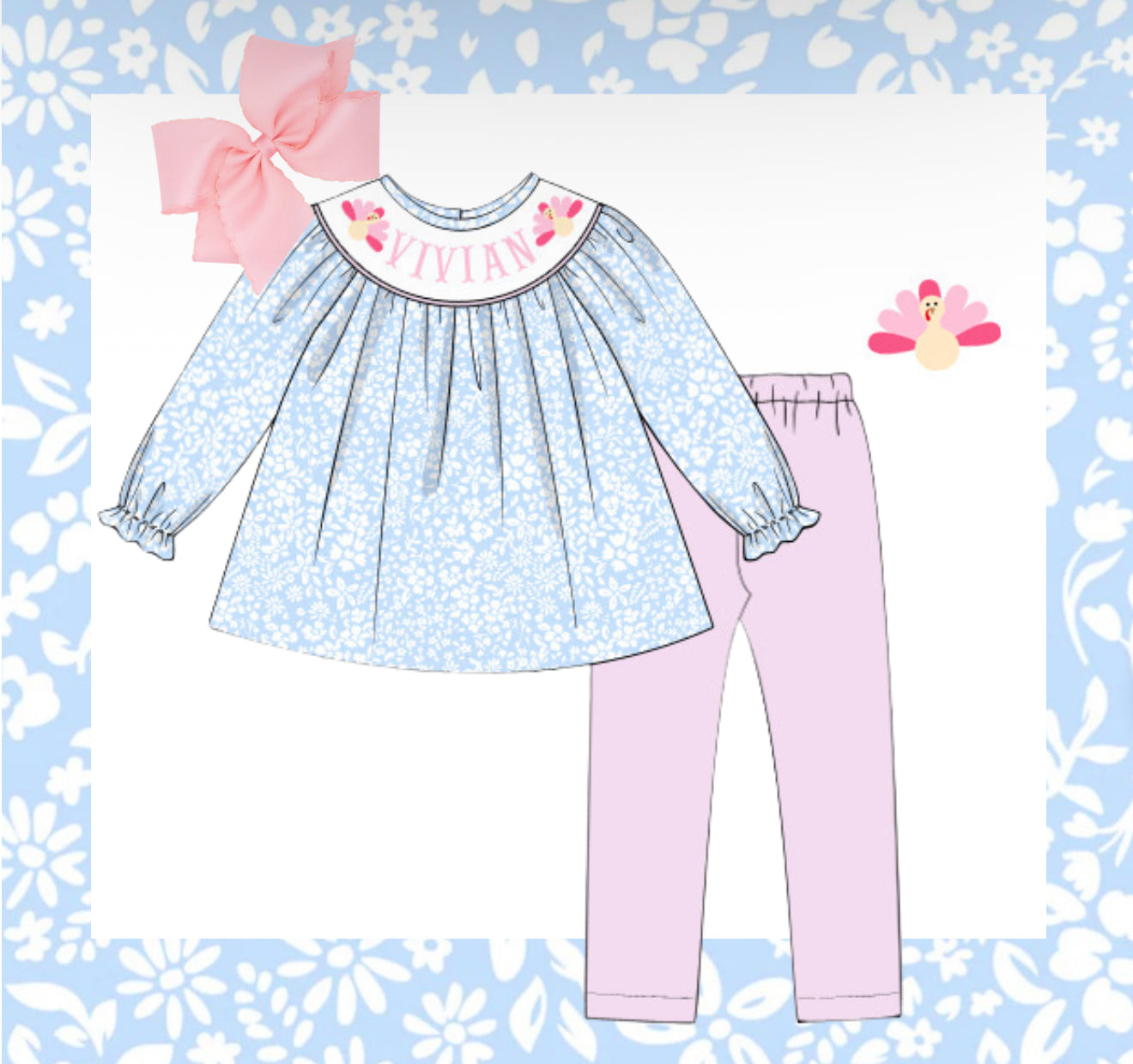 Turkey smocked pant set