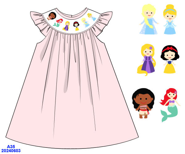 Favorite princesses smocked dress