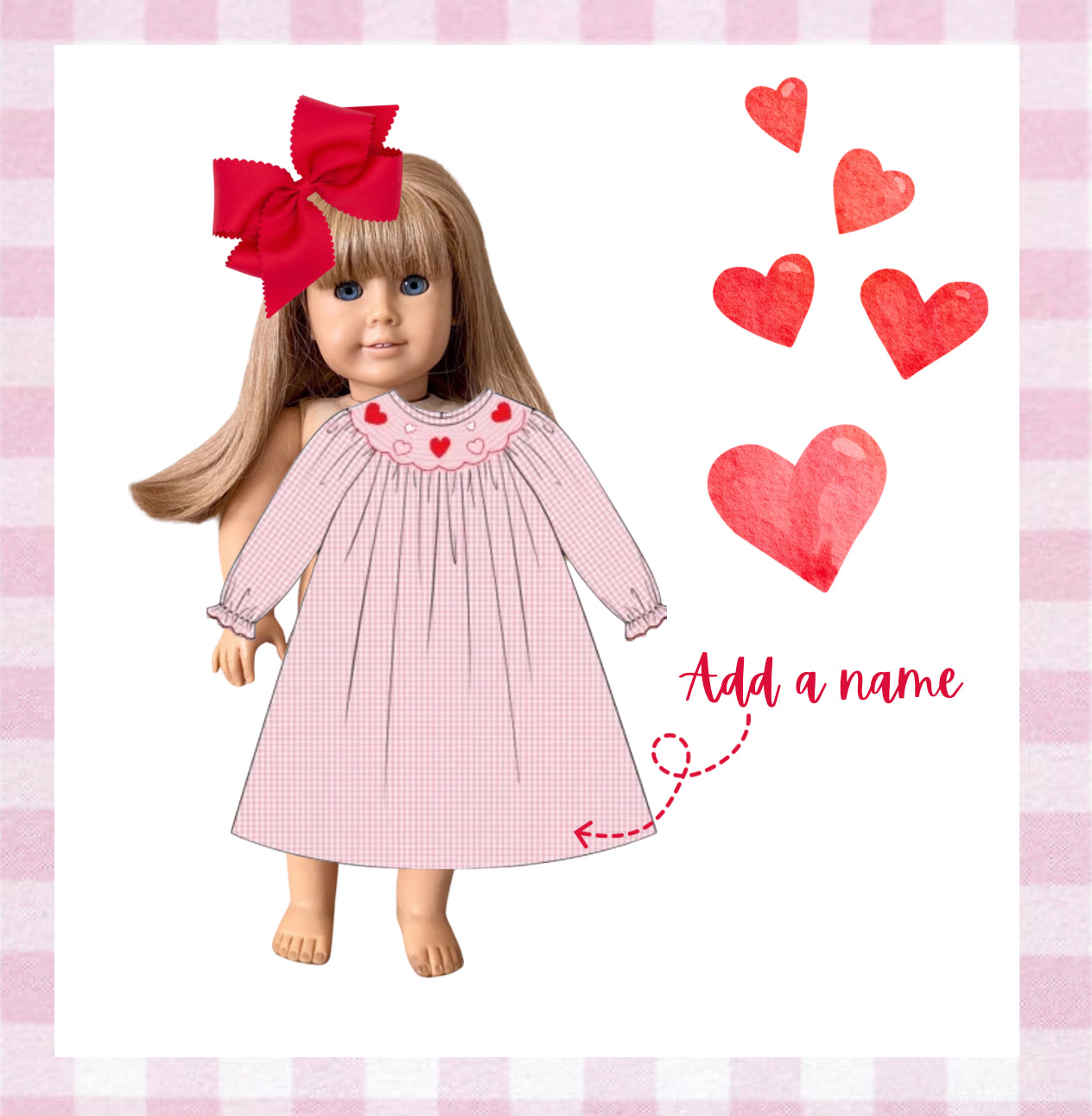 Valentines Day Dolly Smock Dress