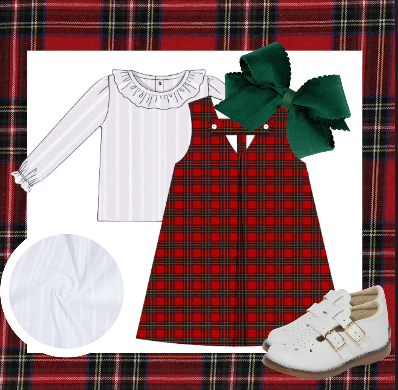 Girls plaid dress set
