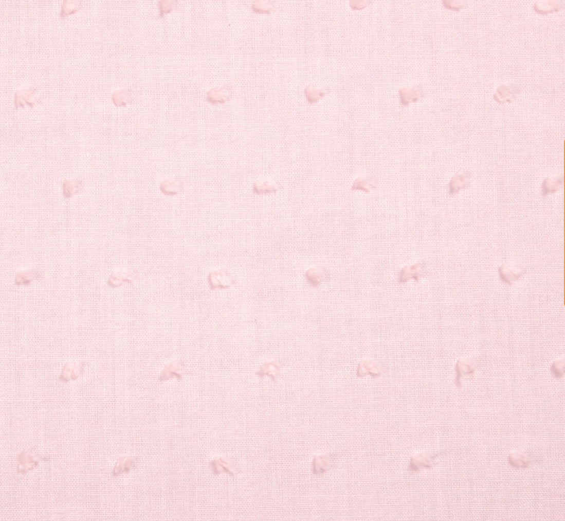 1 meter of pink swiss dot fabric