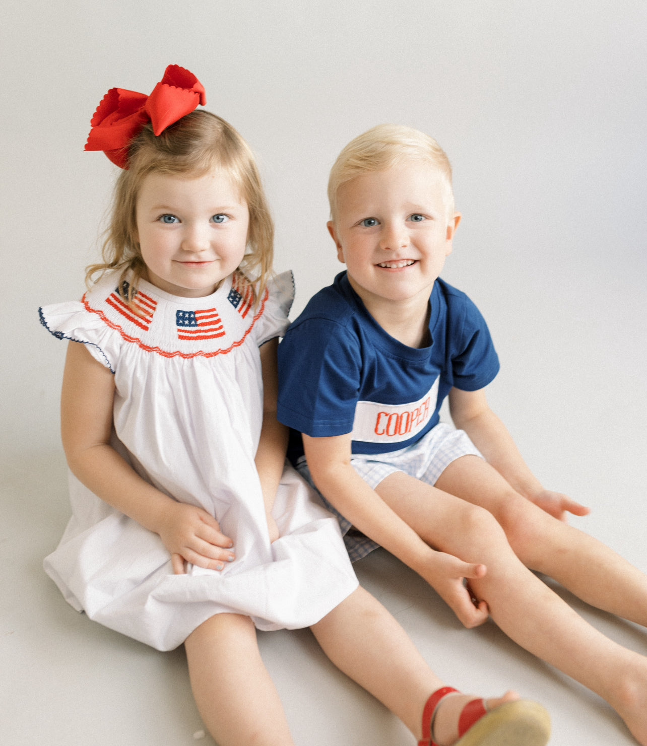 Boys custom hand smocked summer set