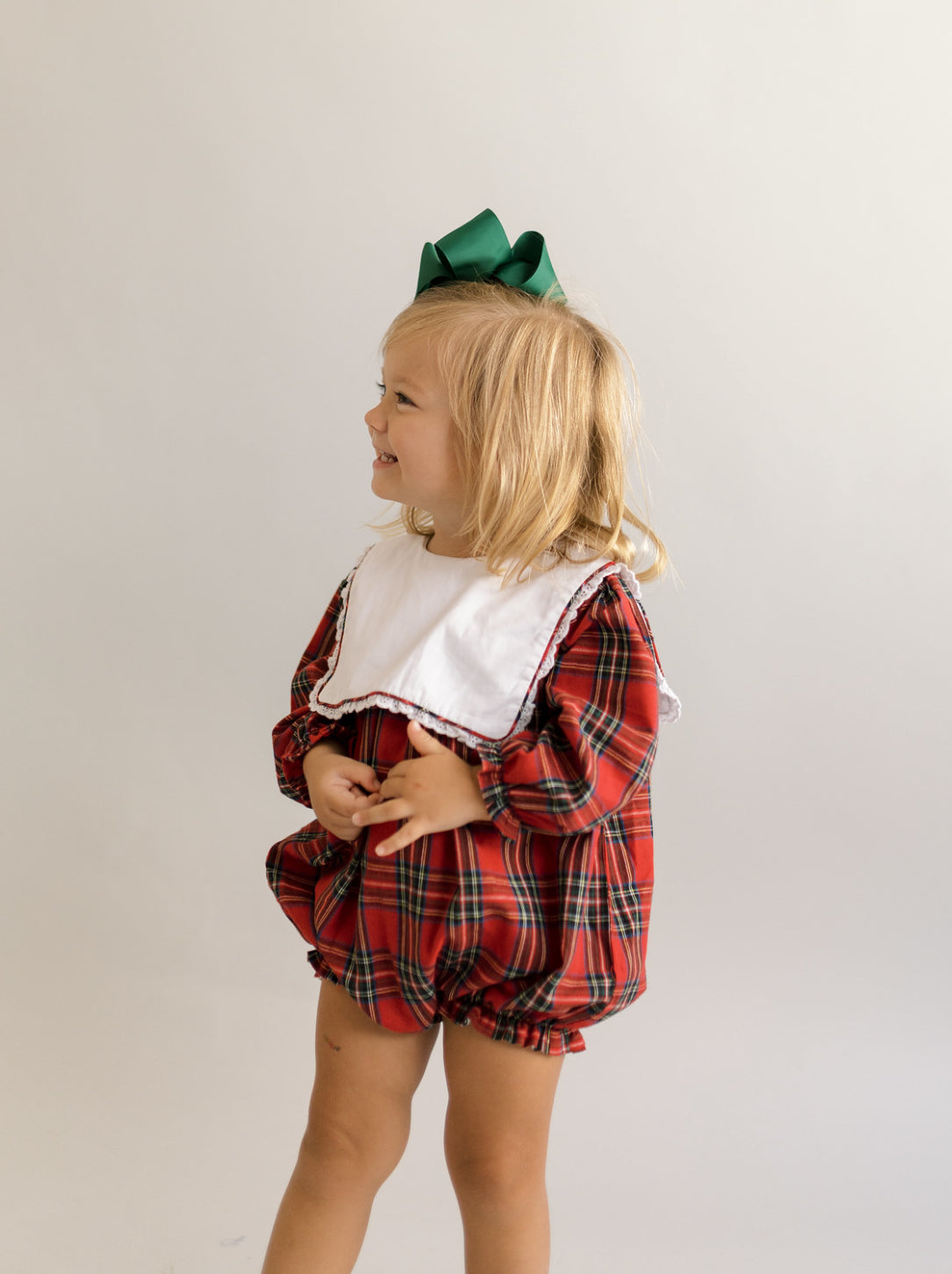 Plaid girls Christmas bubble