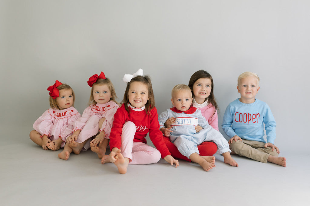 Pink gingham and hearts custom smock dress