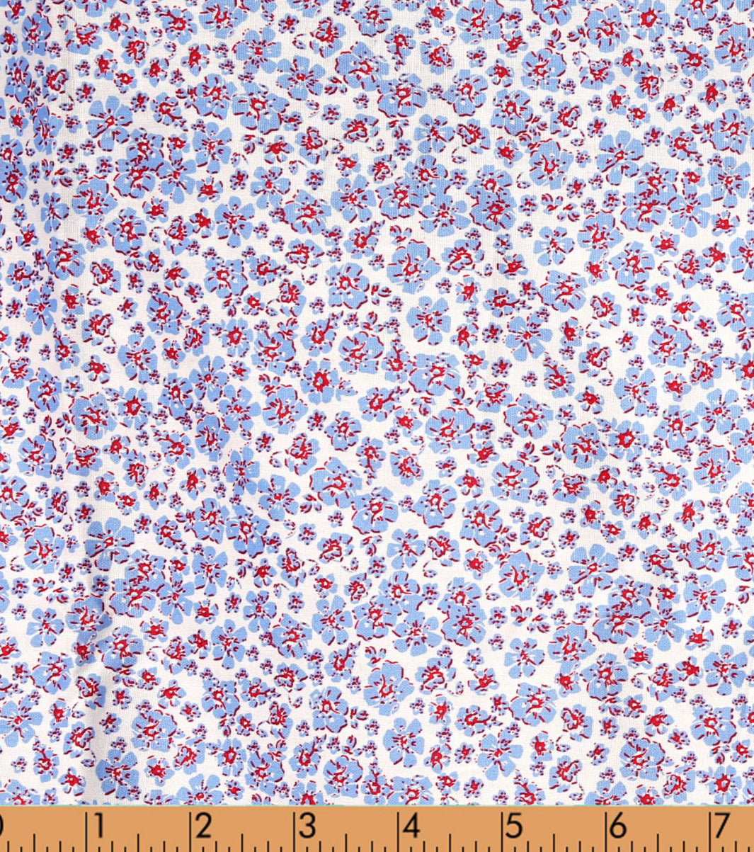 Flowers red, white, and blue smock bubble