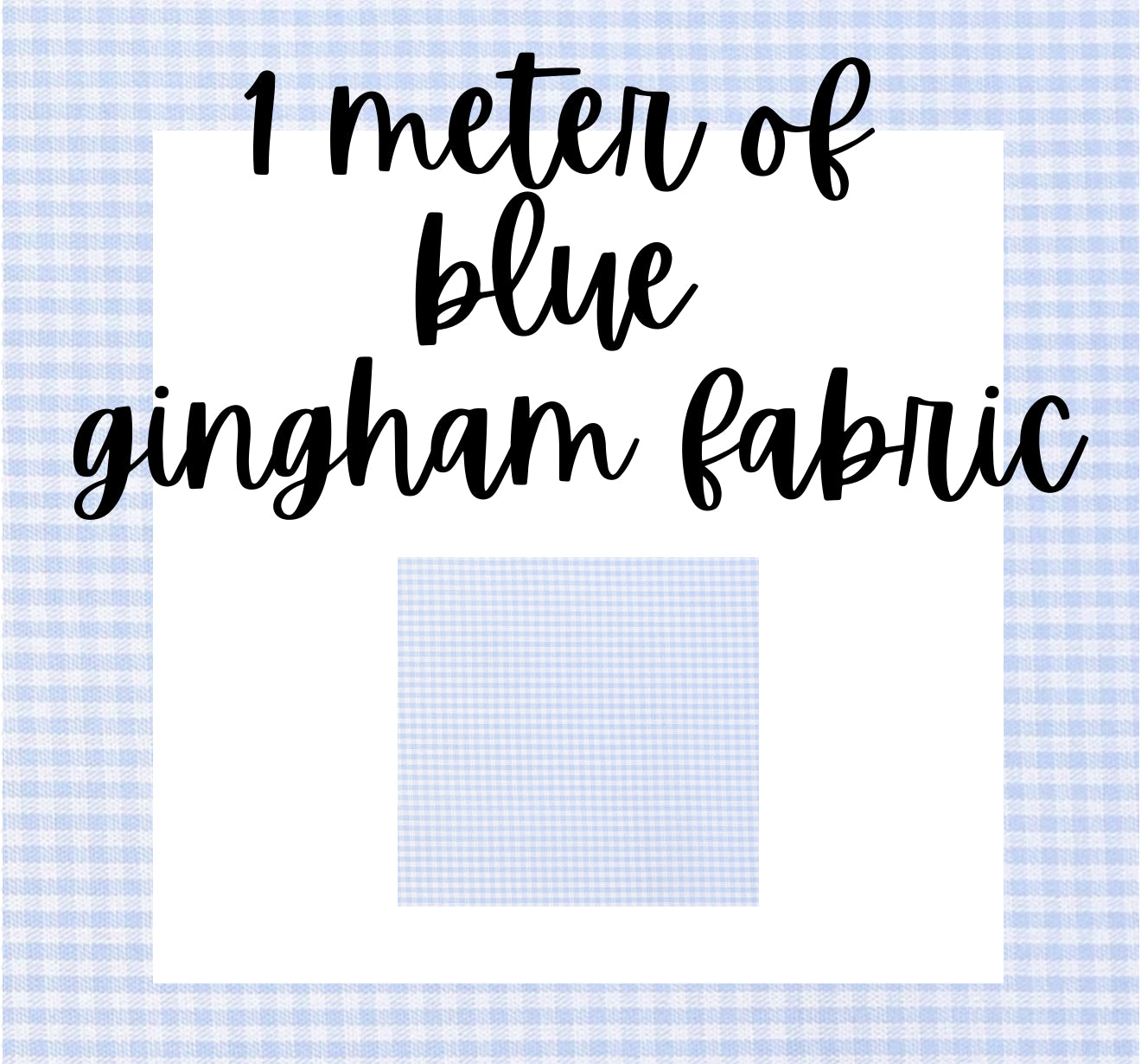 1 meter of blue gingham fabric