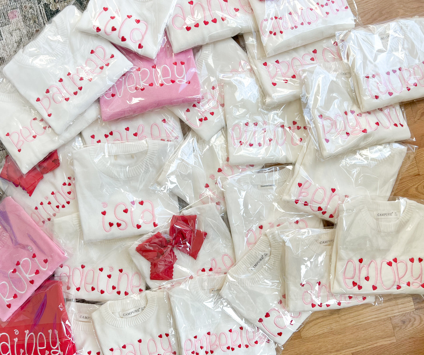 Hearts name monogram sweater