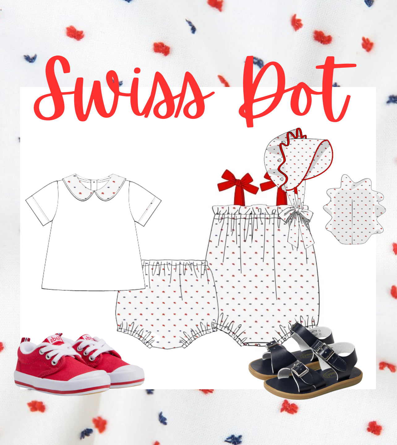 Red, white, and blue Swiss Dot Bubble