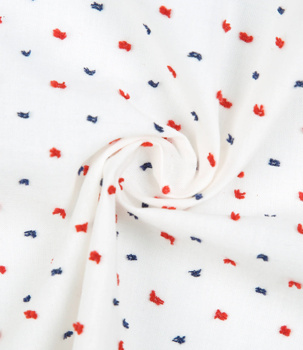Red, white, and blue Swiss Dot Bubble