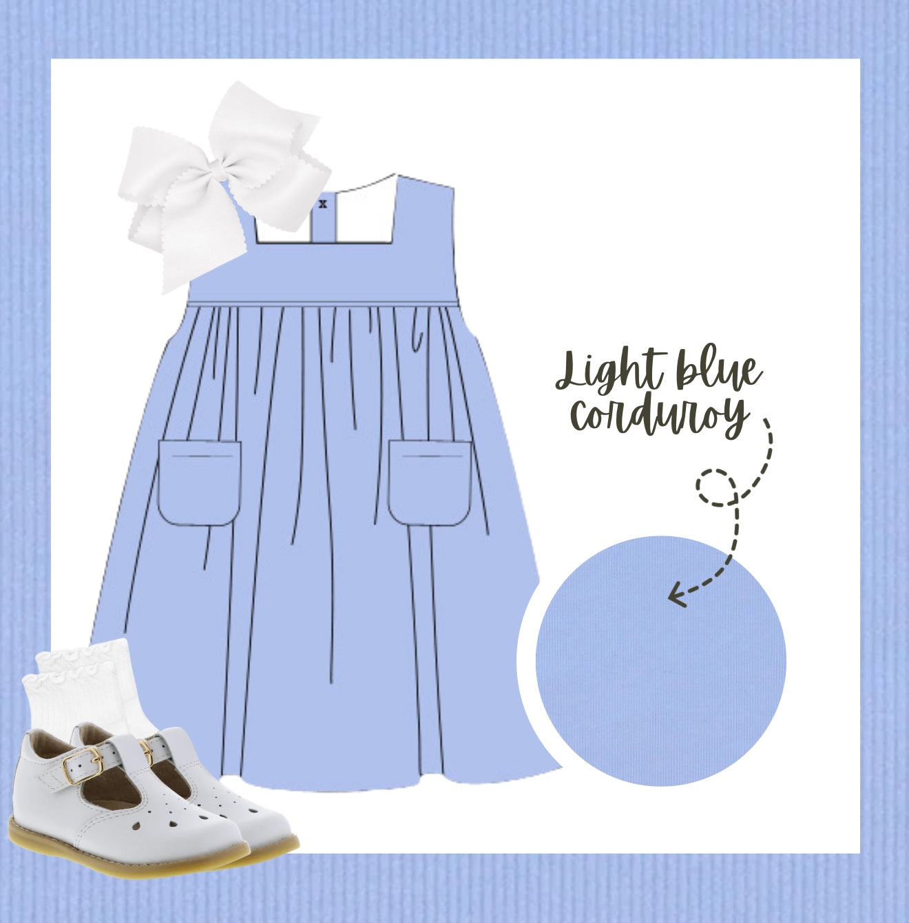 Girls blue corduroy dress