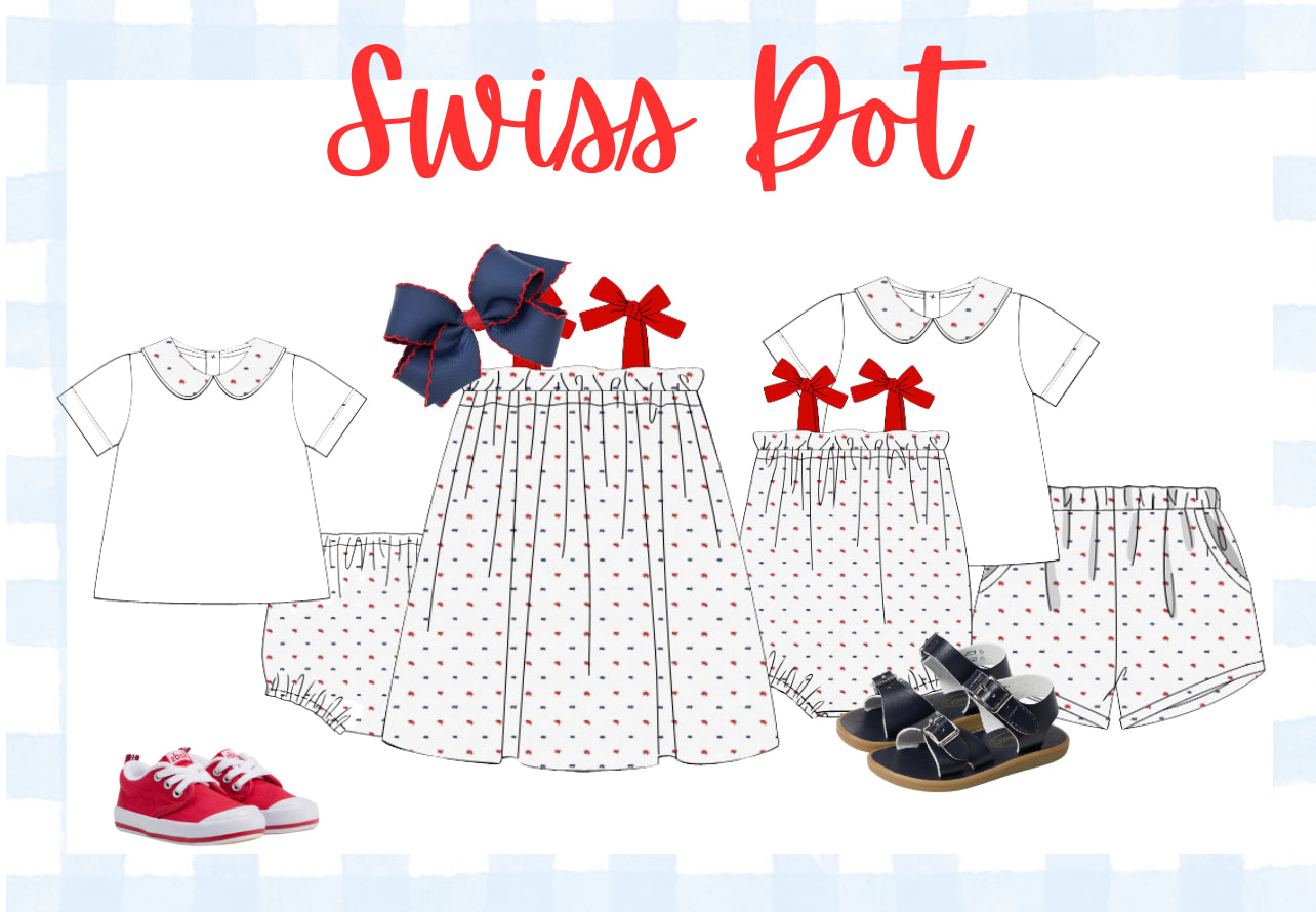 Red, White, and Blue Swiss dot dress