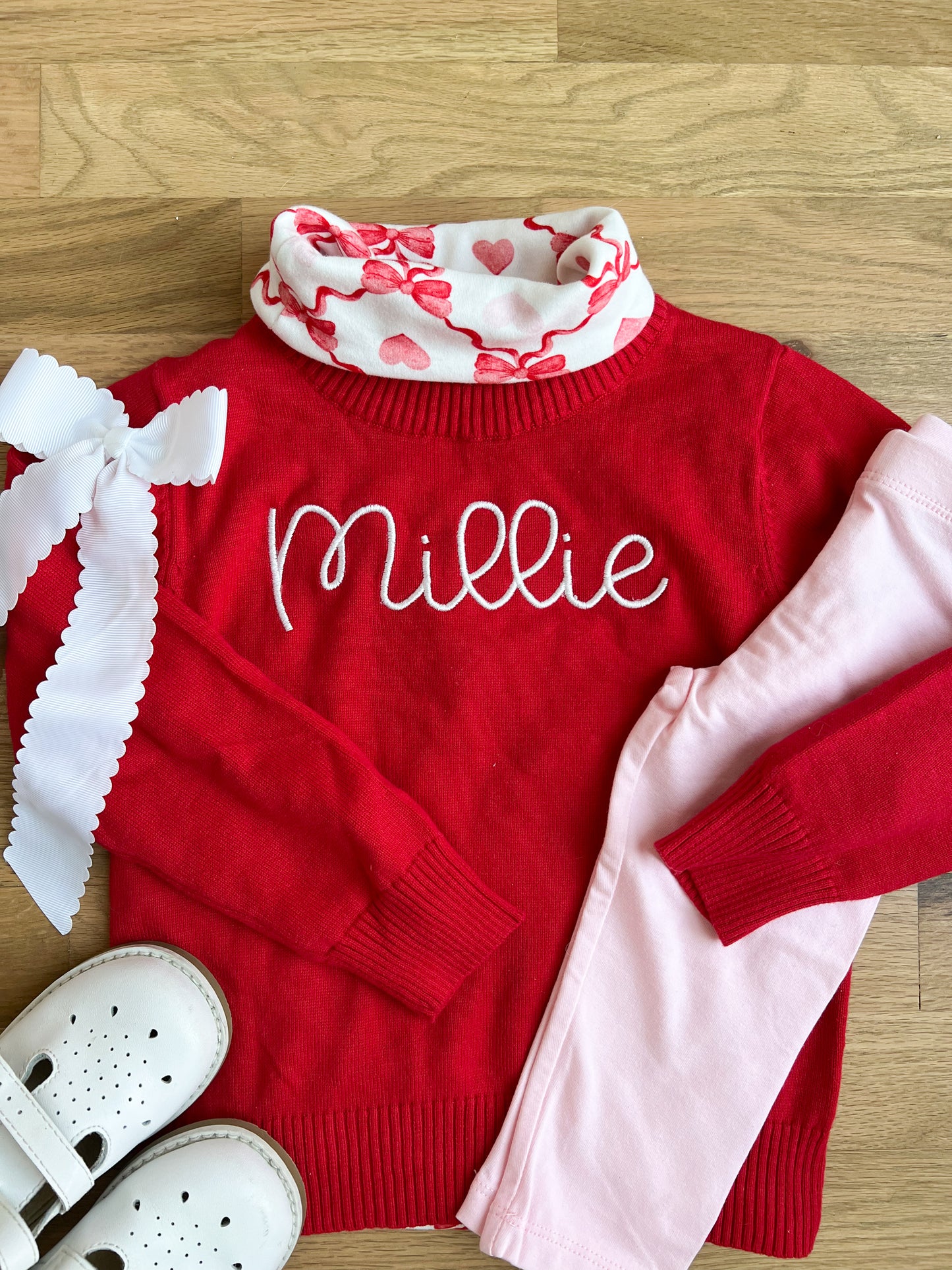 Girls red name sweater