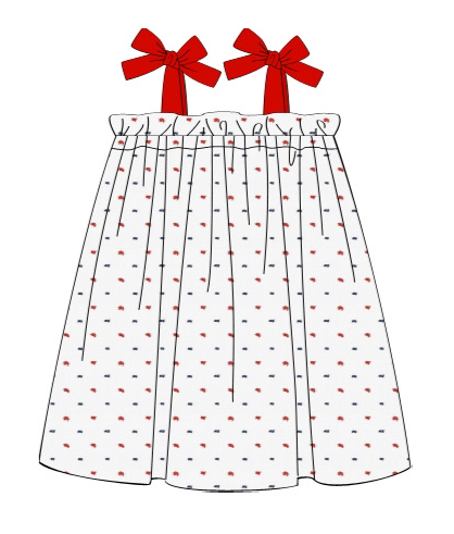 Red, White, and Blue Swiss dot dress