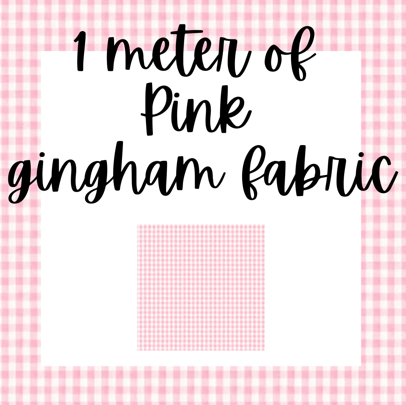 1 meter of pink gingham fabric
