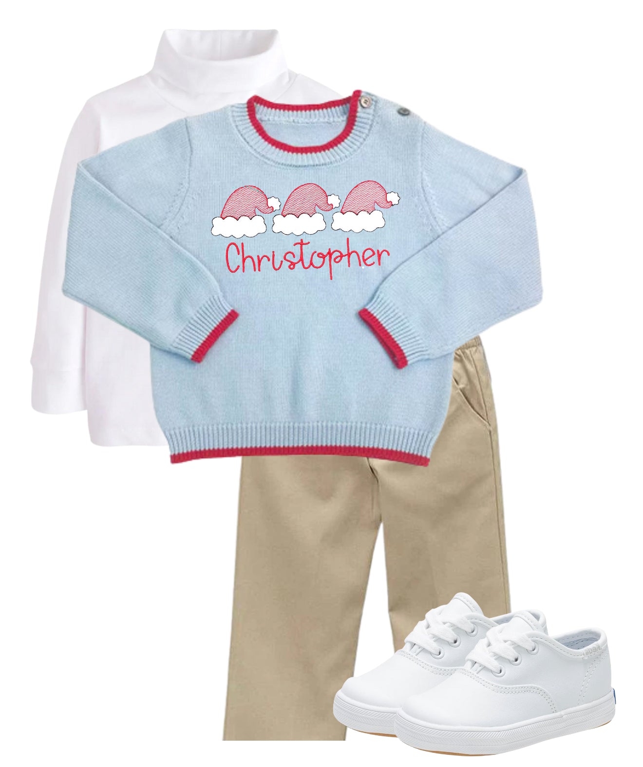 Blue and red sweater