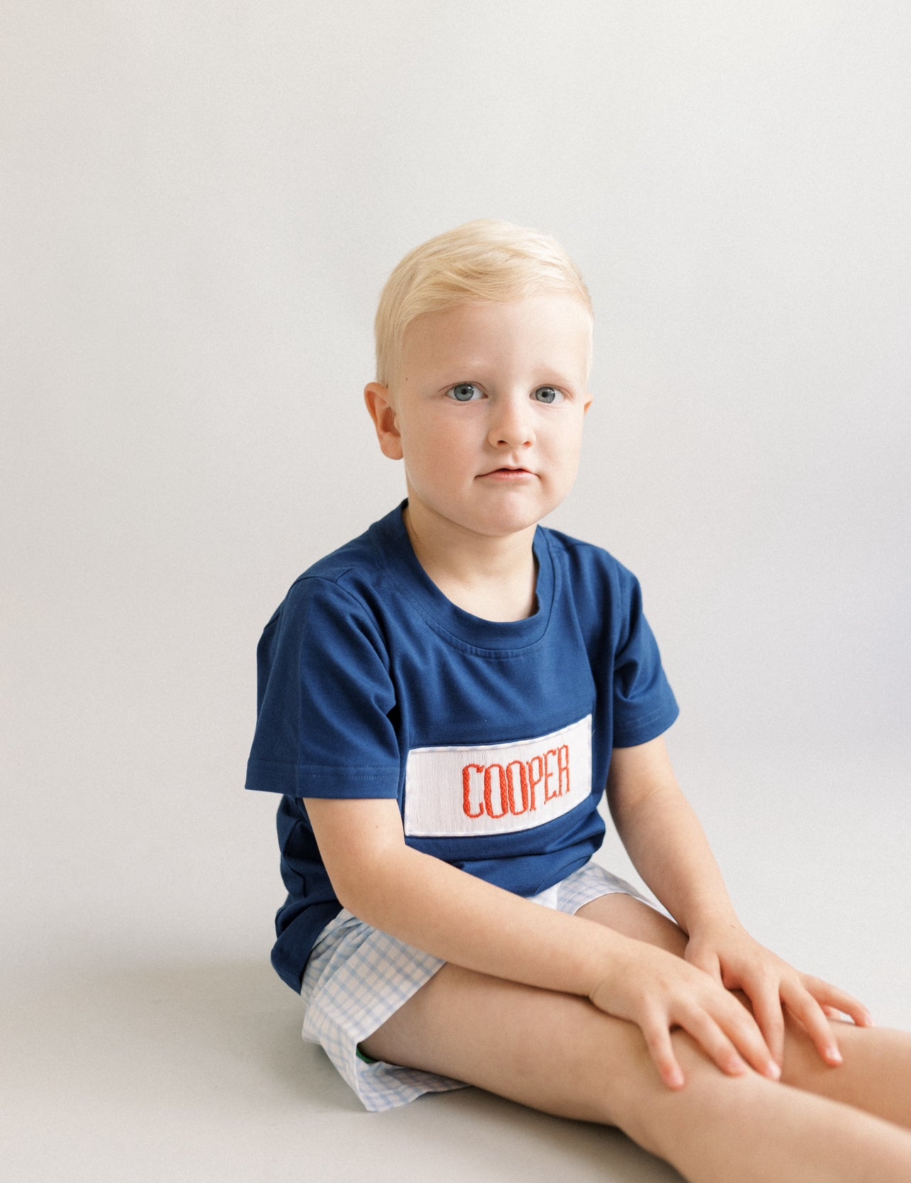 Boys custom hand smocked summer set