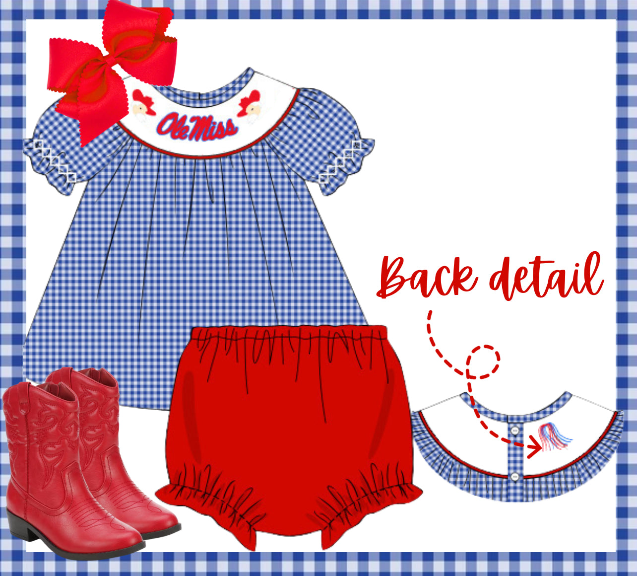 Ole Miss smocked set PREORDER