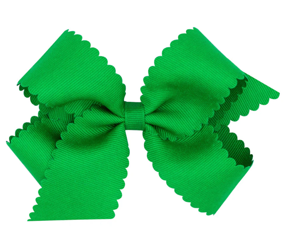 Kelly green 6” scalloped bow