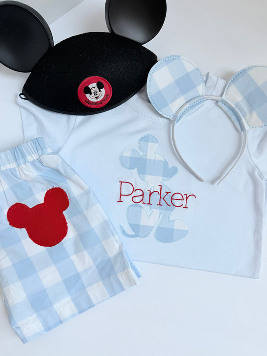 Boys Mickey appliqué shirt