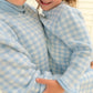 Mom match gingham roll neck sweater