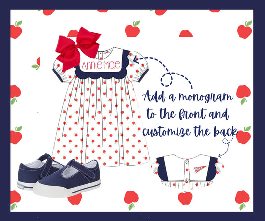 Girls apples back to school dress