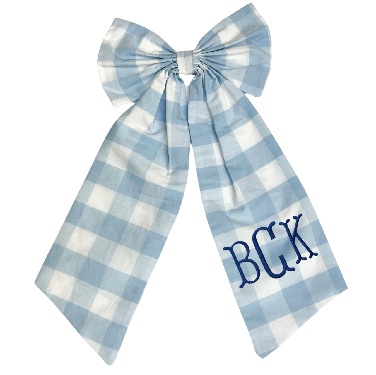 Blue gingham Easter basket bow