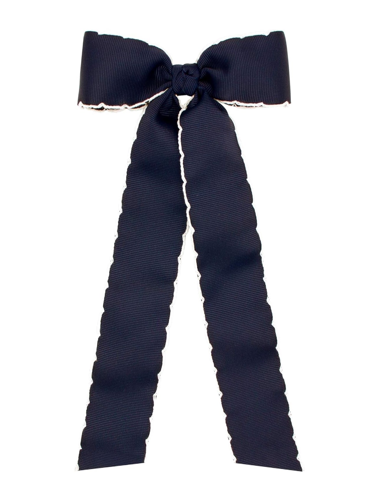 Navy bow with white trim