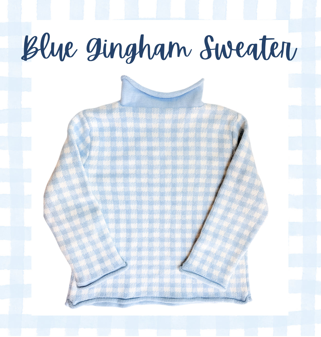 Blue Gingham Sweater