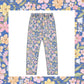 Dark blue floral leggings