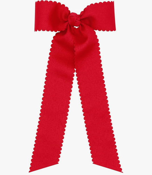 Red scallop long bow