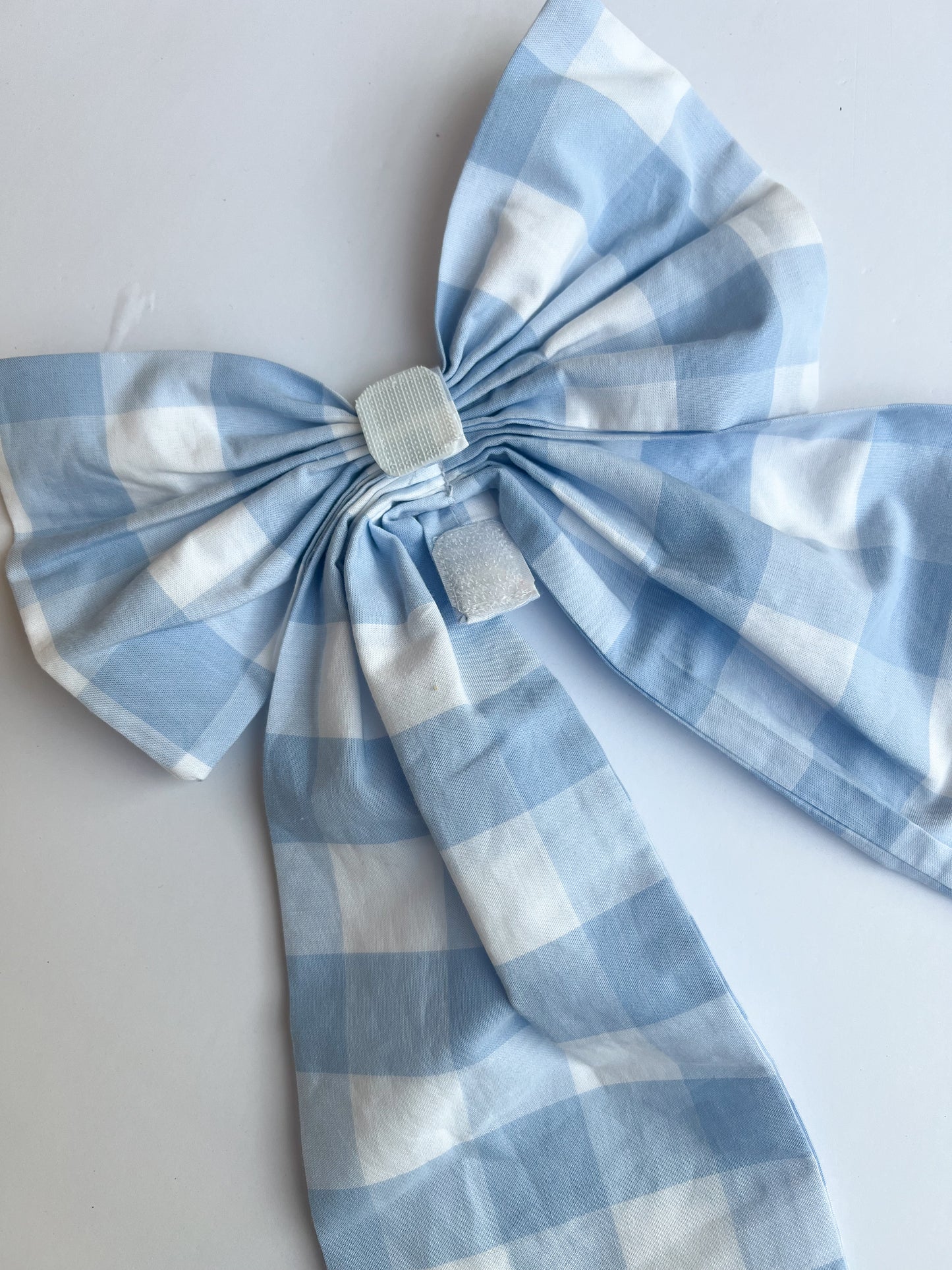 Blue gingham Easter basket bow