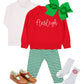 PREORDER green and white stripe leggings