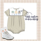 Boys tan gingham bubble