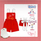 Girls Red bow back romper Dress
