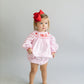 Pink gingham and hearts custom smock set