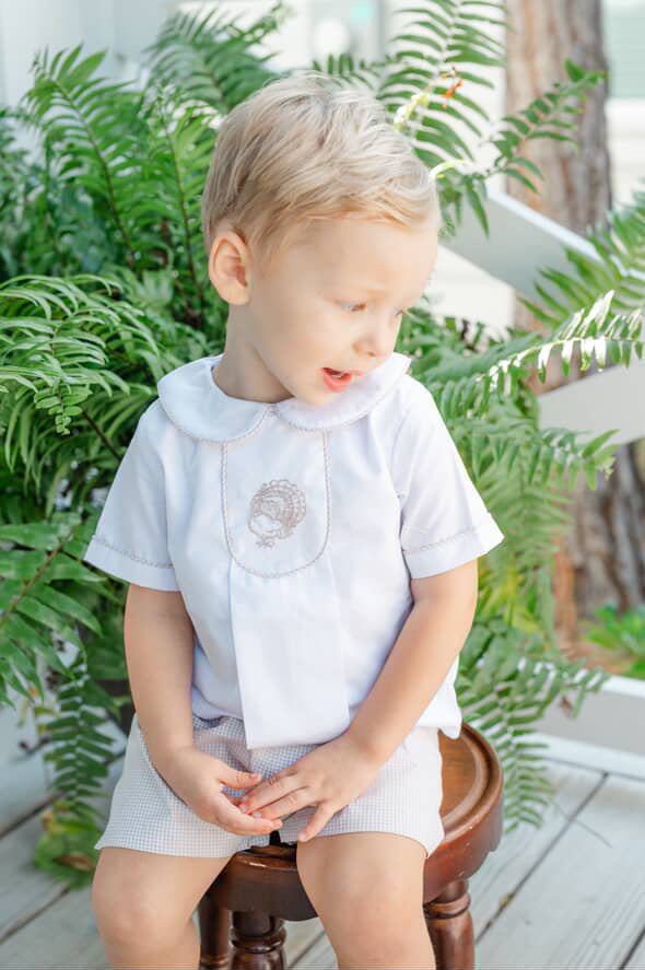 Boys gingham turkey short set