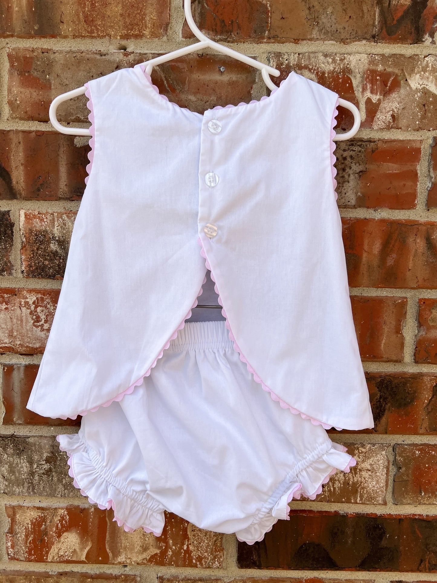 Pink ric rac diaper set