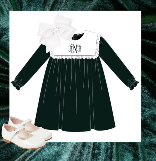 Green velvet dress