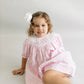 Pink gingham name smock dress