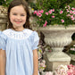 Blue gingham name smock dress