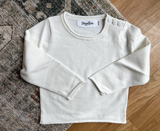 LIGHT WEIGHT white roll neck sweater