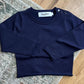 Fine knit navy roll neck sweater