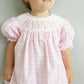 Pink gingham Personalized name smock bubble