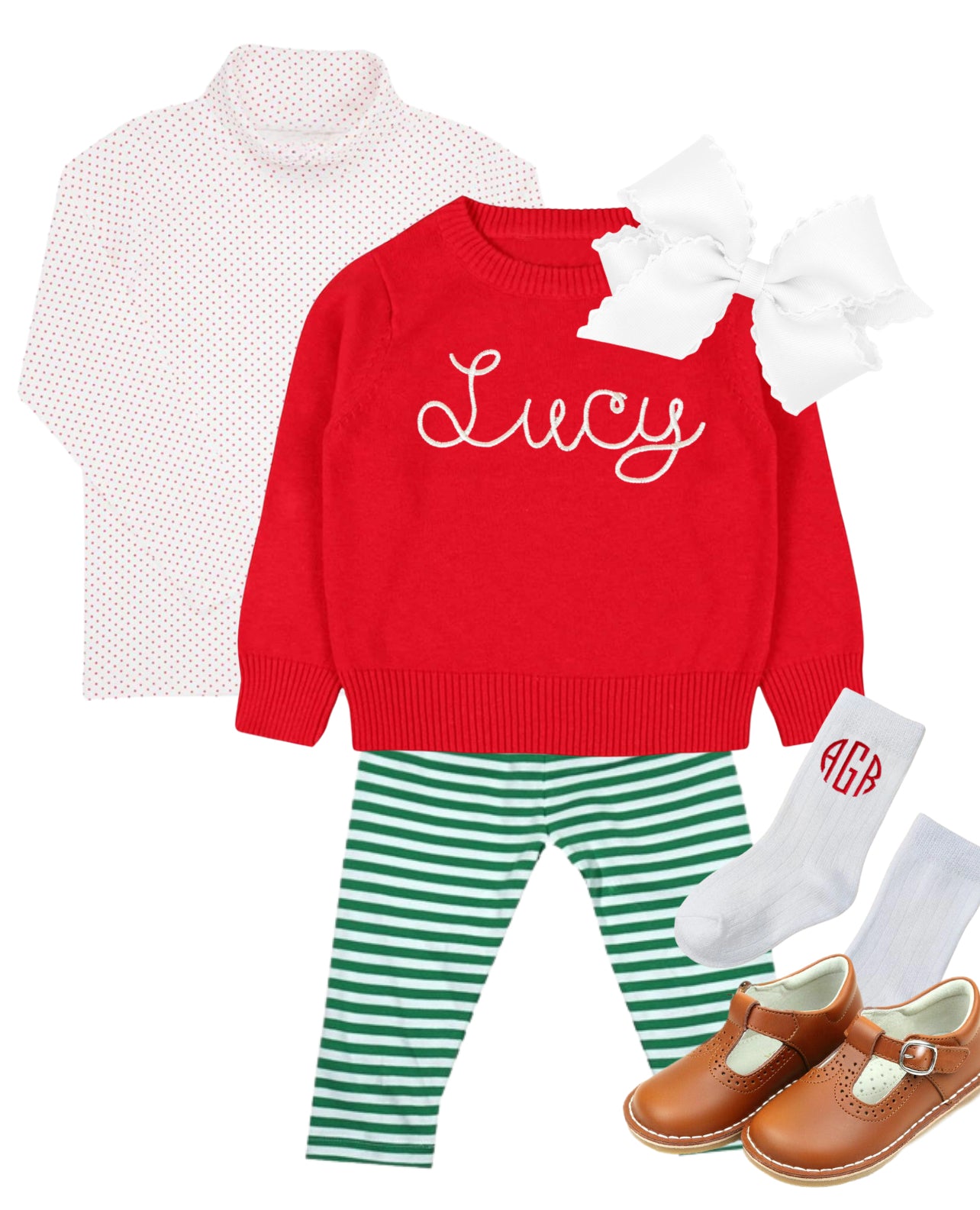 PREORDER green and white stripe leggings